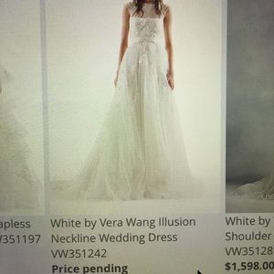 NWT Vera Wang Wedding Dress Floral Illusion